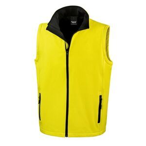 Result Mens Core Printable Softshell Bodywarmer / Yellow / Black